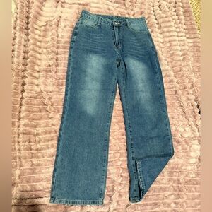 Wide Leg Blue Denim Women's Jeans